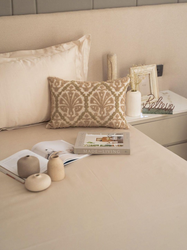 Astra Oats Beige Treasure Bedsheet Set