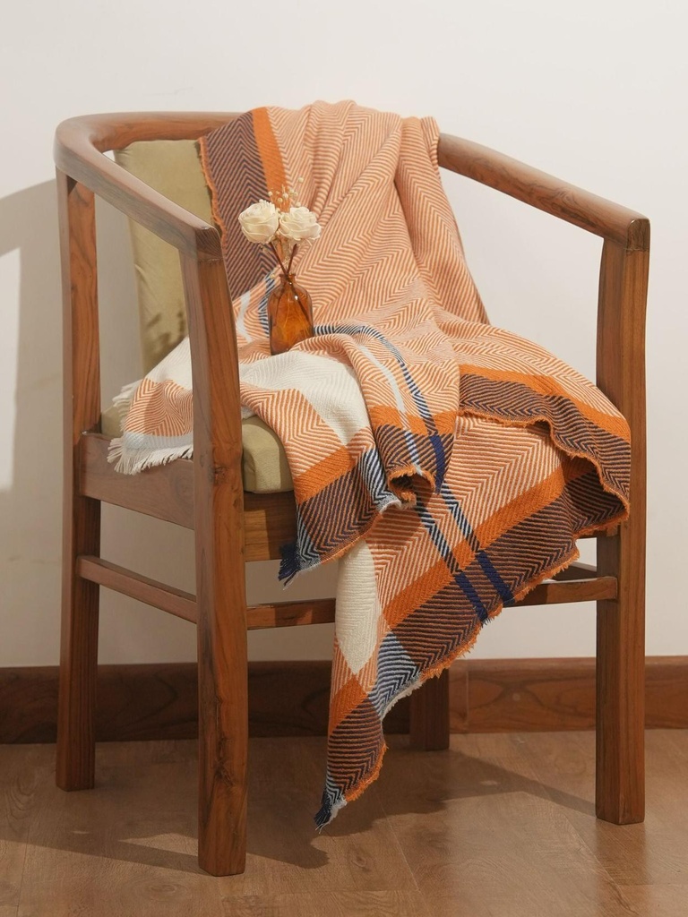 Rust Cashmere Woolen Throw