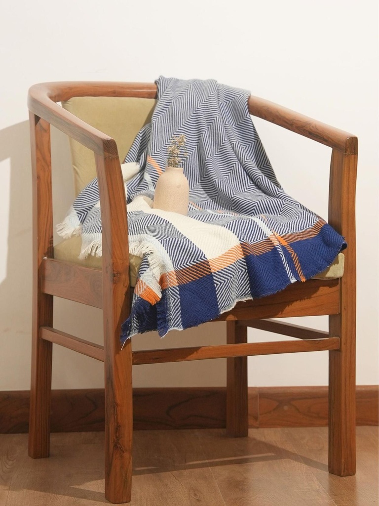 Navy Cashmere Woolen Throw