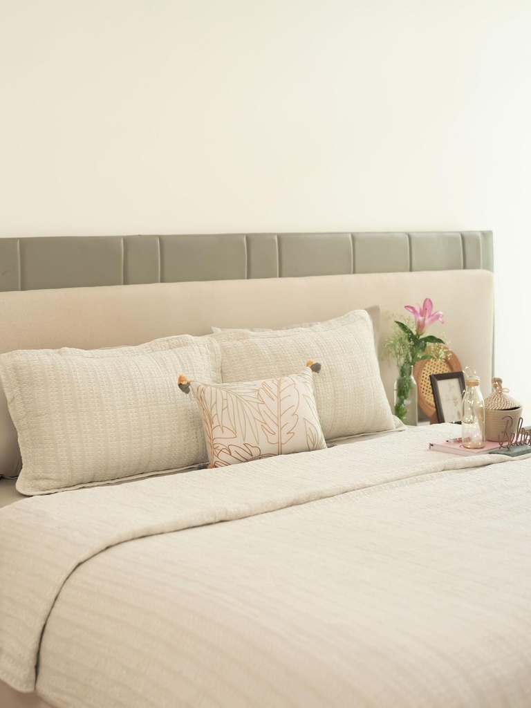 Serra Beige Cotton Bedding Set (8 PC Set)