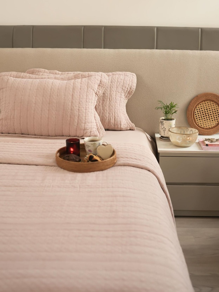 Nuance Buff Quilted Cotton Bedspread Set