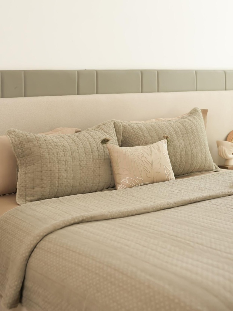 Nuance Khaki Cotton Bedding Set (8 PC Set)