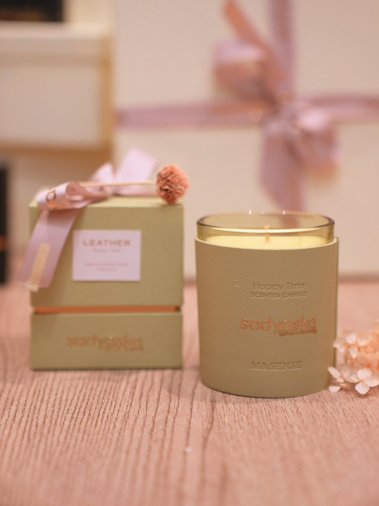 [SA#SC-HAPPY TIME] Sadyaska Happy Time Scented Candle -Green Leather