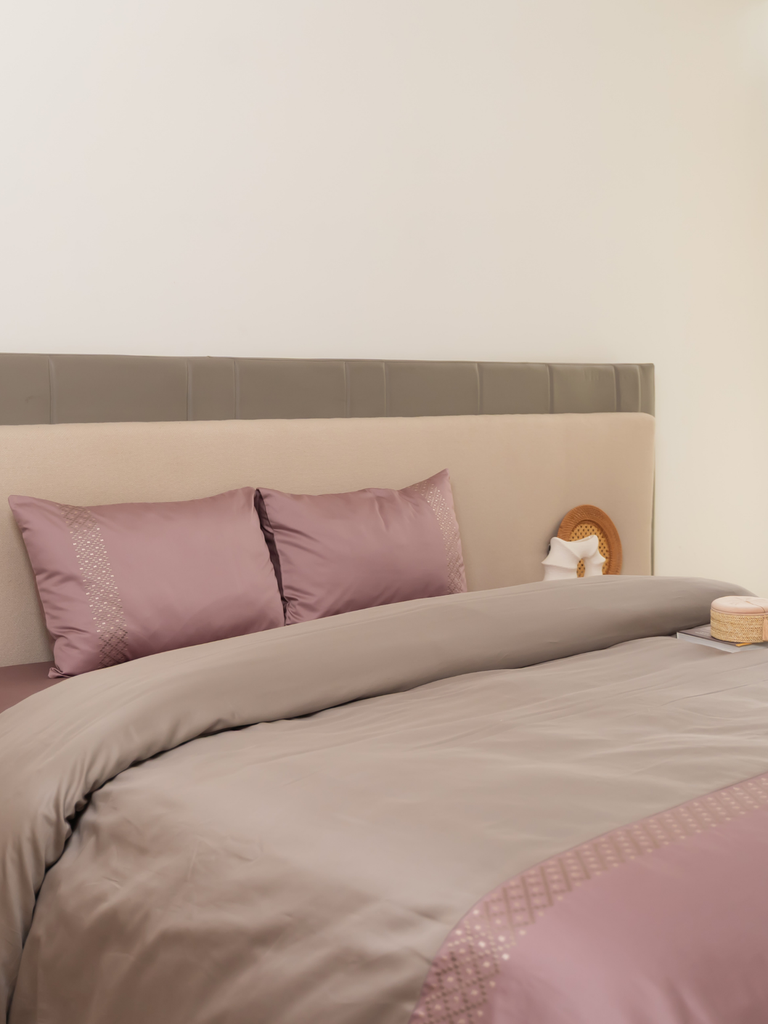 Tessa Old Rose Olive Grey Dreams Duvet Cover Set (Old Rose)