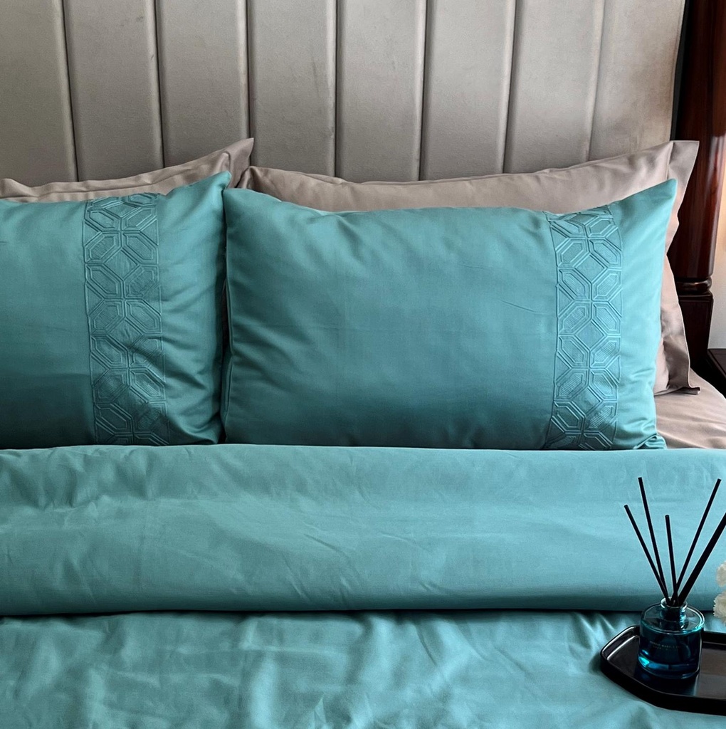 Arc Turquoise 1000TC Cotton Rich Syona Bedsheet Set (5 pc Set)