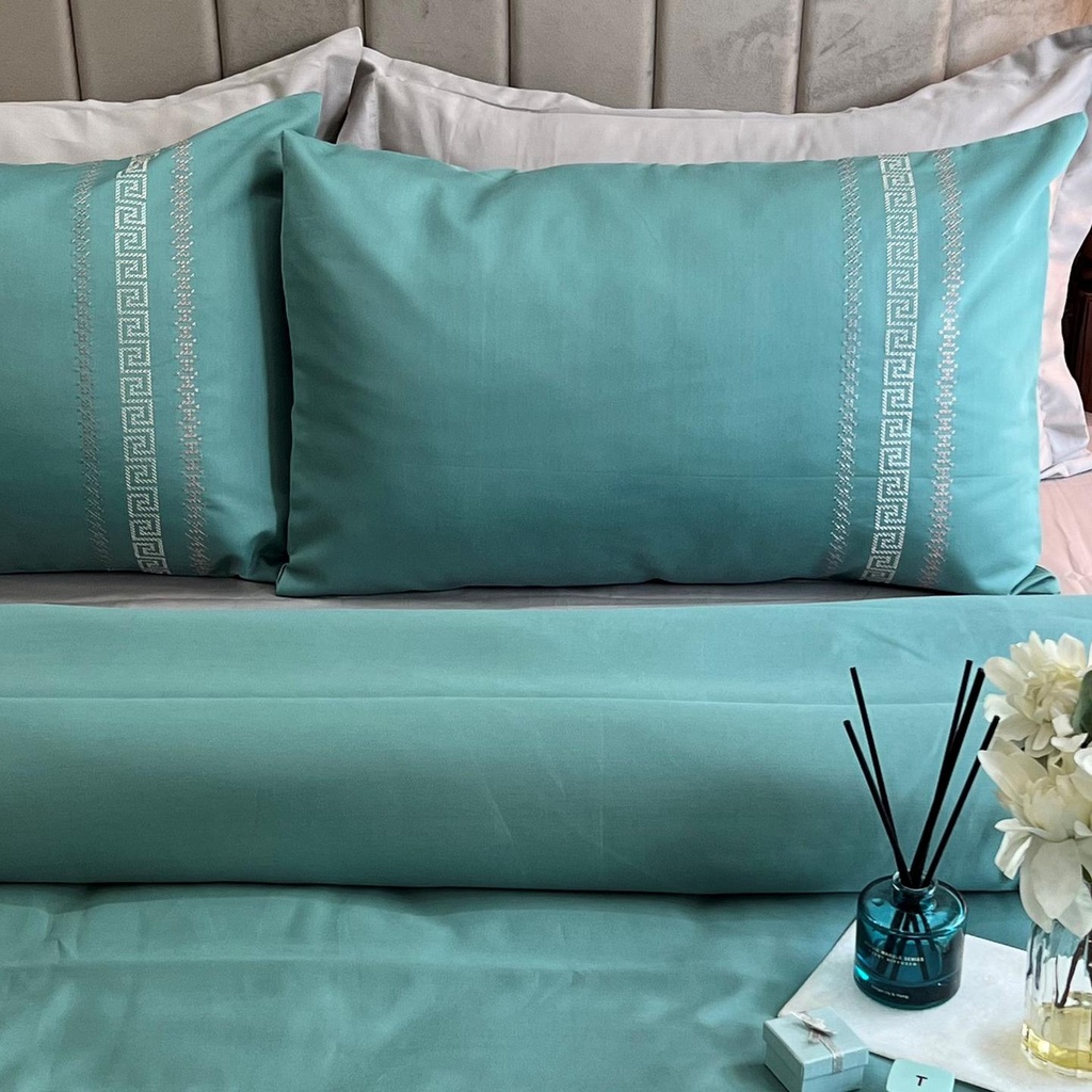 Lucas Turquoise 1000TC Cotton Rich Syona Bedsheet Set (5 pc Set)