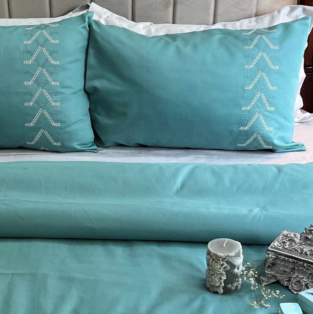 Tribe Turquoise 1000TC Cotton Rich Syona Bedsheet Set (5 pc Set)