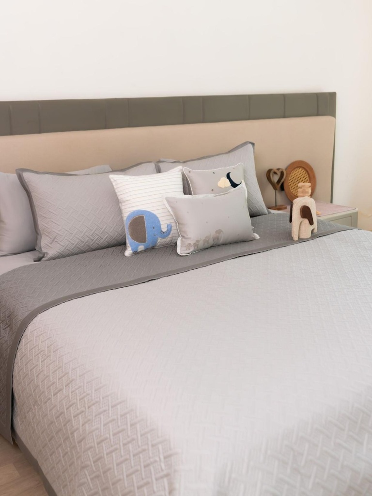 Tiny Trunks Pearl Grey Slate Kids Cotton Bedding Set (10 PC Set)