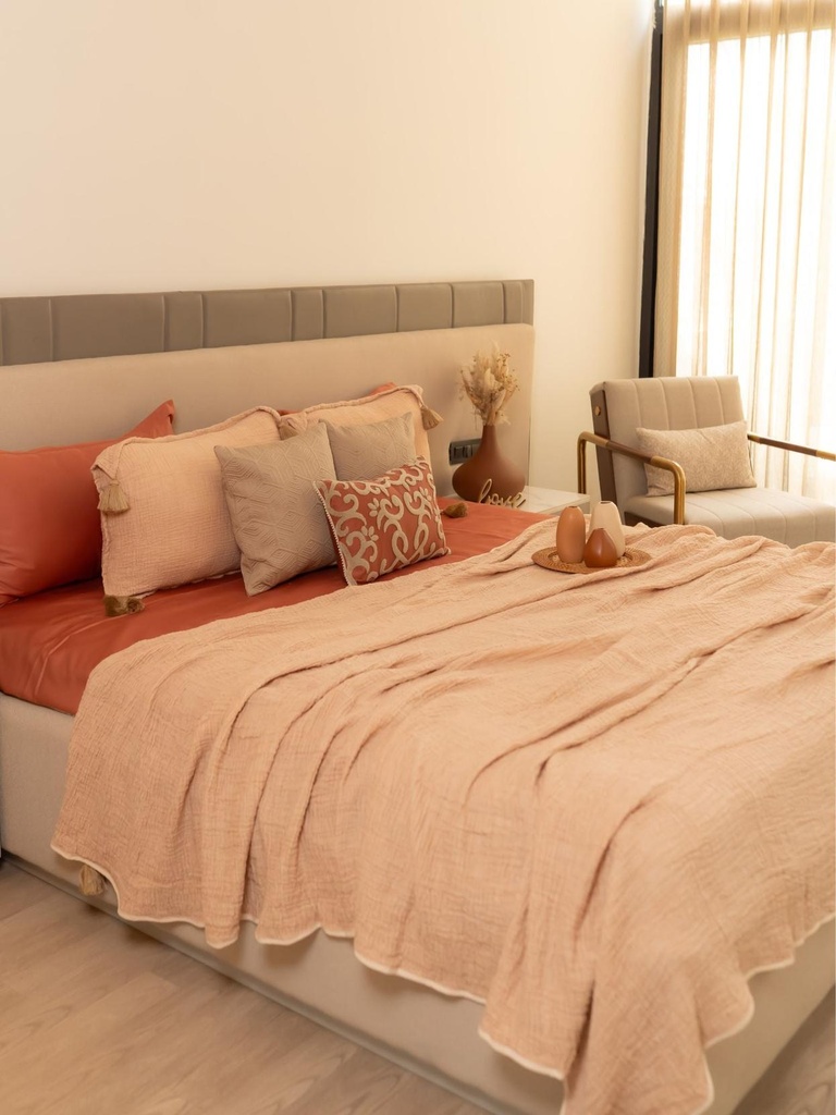 Peach Meraki Cotton Woven Bedding Gift Set (10 PC Set)