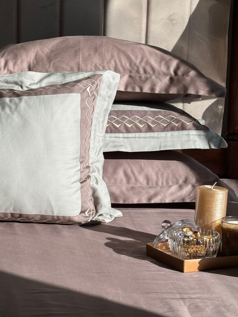 [SA#BEMP-SPLASH SNTA] Splash Sage Green Taupe Desire Cotton Bedsheet Set (5 PC Set)