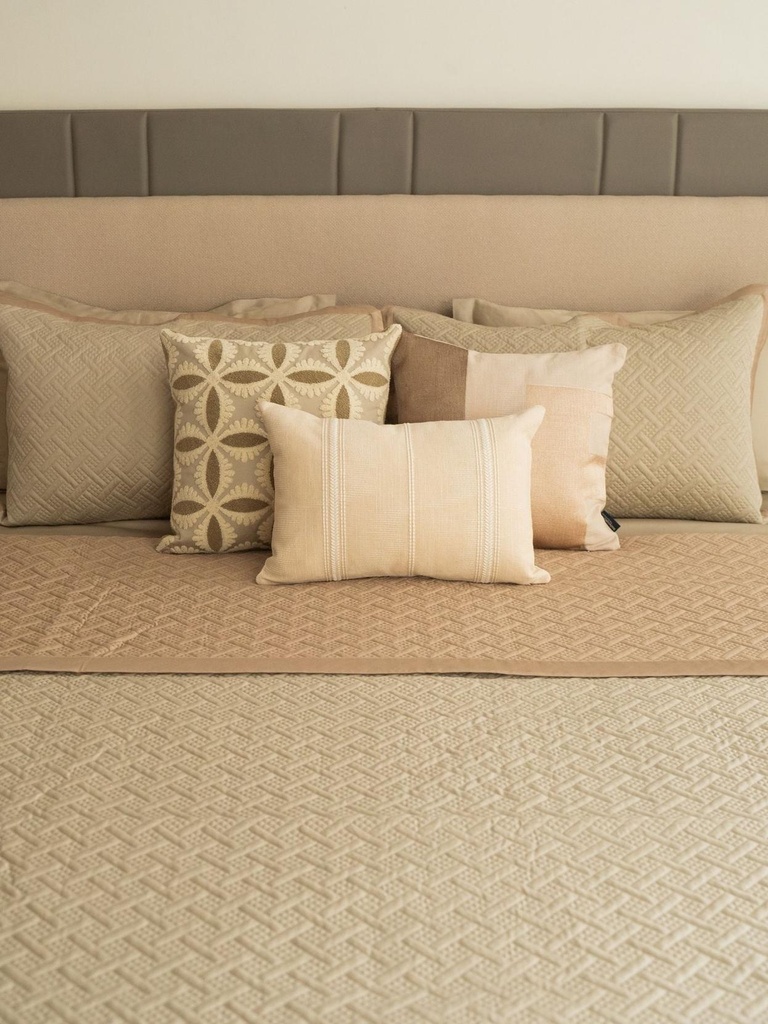 Poppy Sand and Beige 300TC Cotton Bedding Set (10 PC Set)