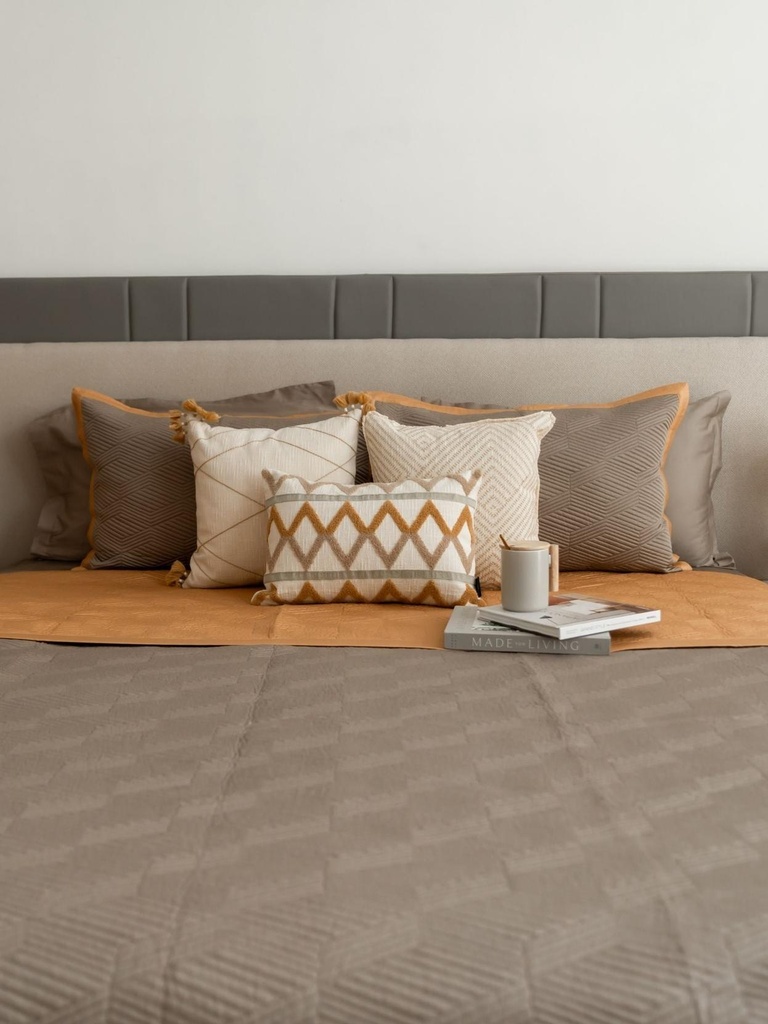 Adelle Mocha and Honey Mustard 300TC Cotton Bedding Set (10 PC Set)