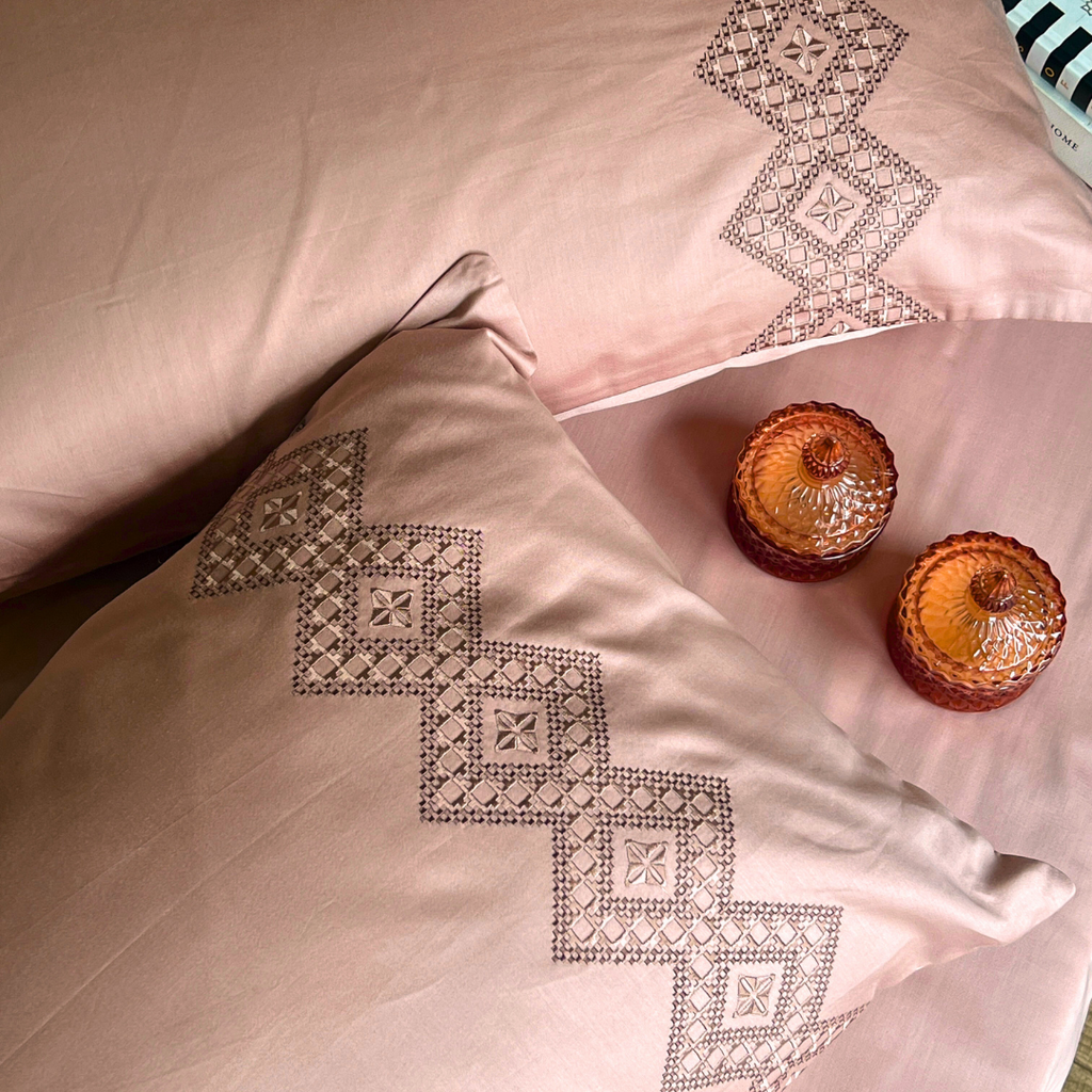 Iris Rose Embroidered Pillow Covers (Set of 2)