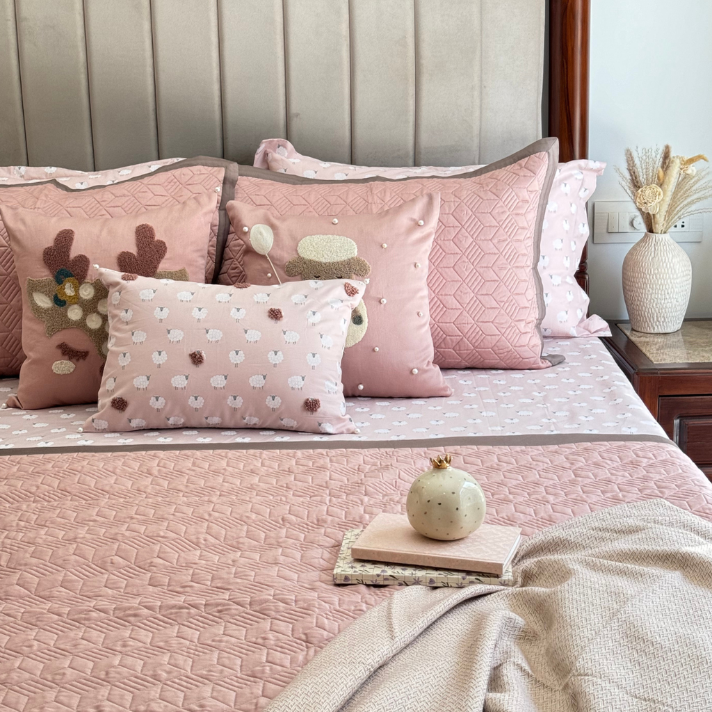 [SA#BAA BAA Boutique] Baa Baa Boutique Rose and Taupe Kids Bedding Set (10 PC Set) (Taupe)