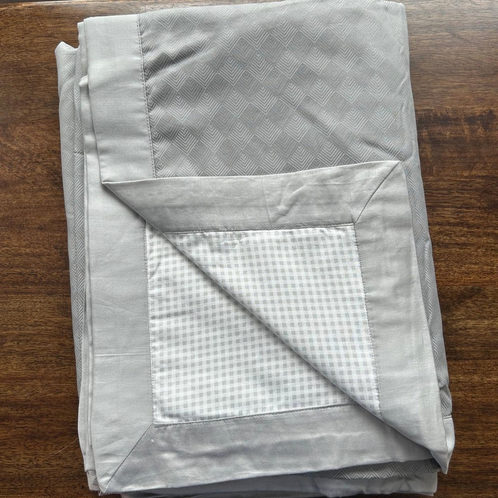 Single Bed Grey Printed Premium Pure Cotton Reversible Dohar