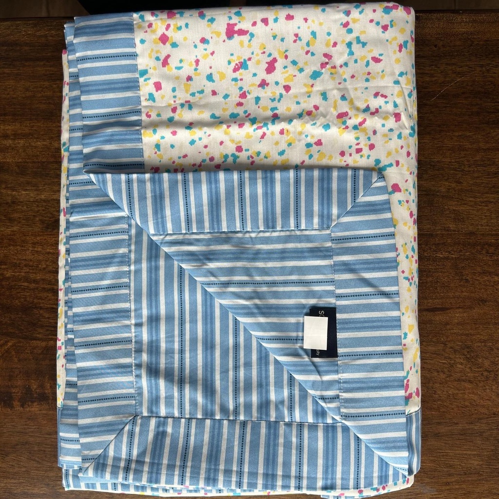 Single Bed Multi Color Printed Premium Pure Cotton Reversible Dohar