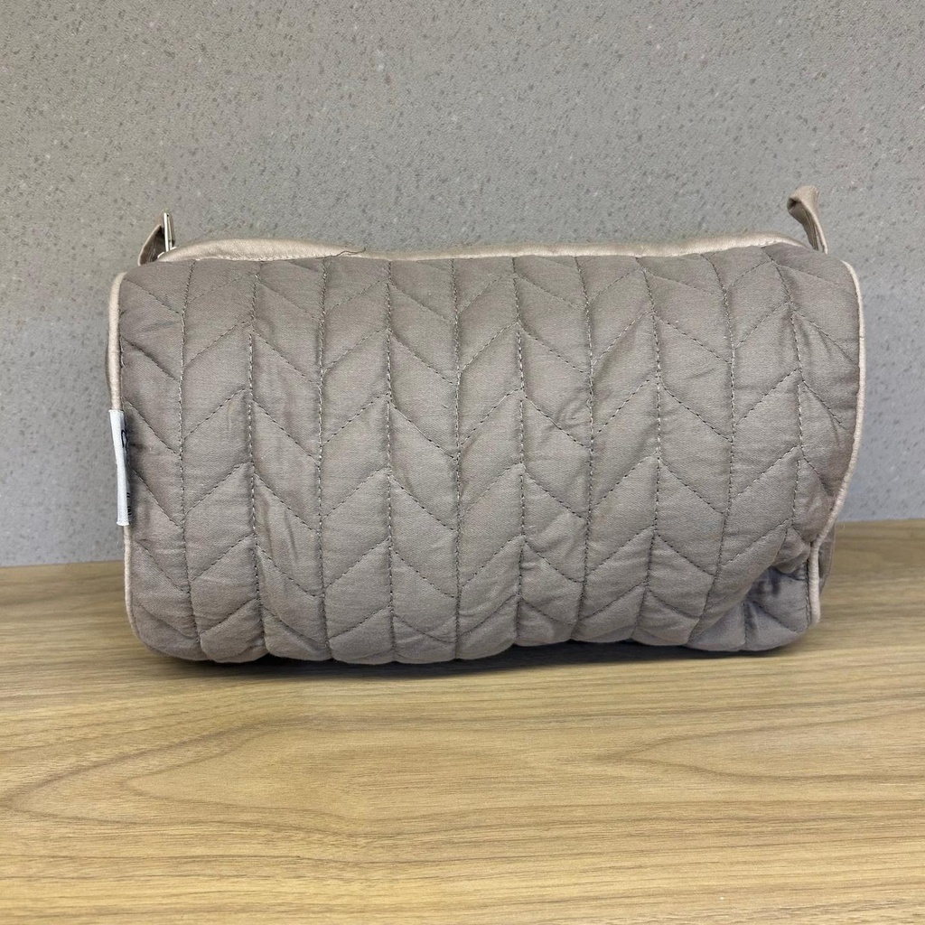 Quilted Olive Grey Cotton Large Size Wedding Jewelry Pouch / Cosmetic / Make Up Case Multifunction Storage (Copy)