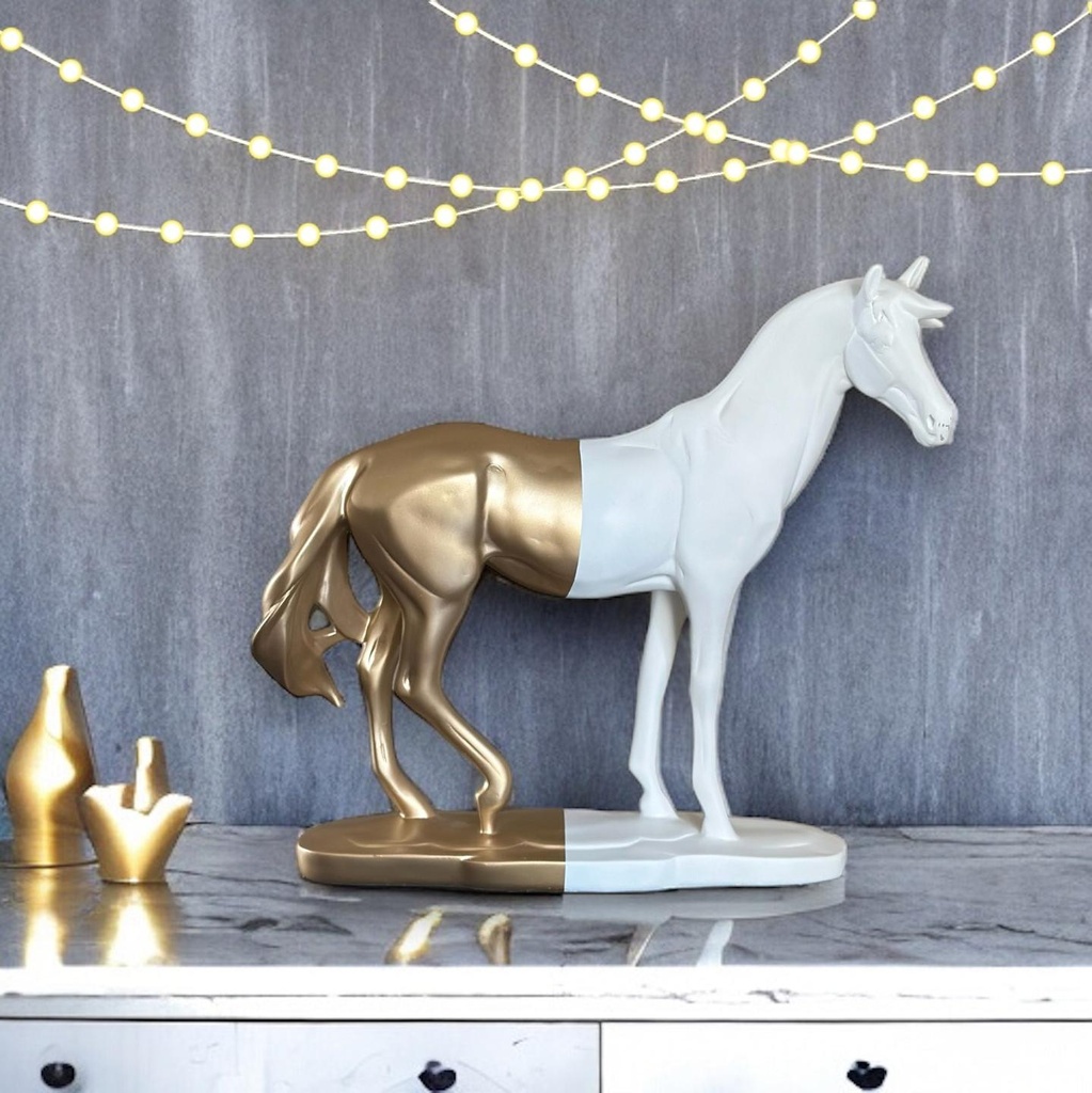 [SA#DE-HO-WG] Cavallo Horse White and Gold (White)