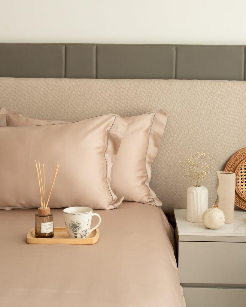 French Rose Tencel Bedsheet Set with Lace