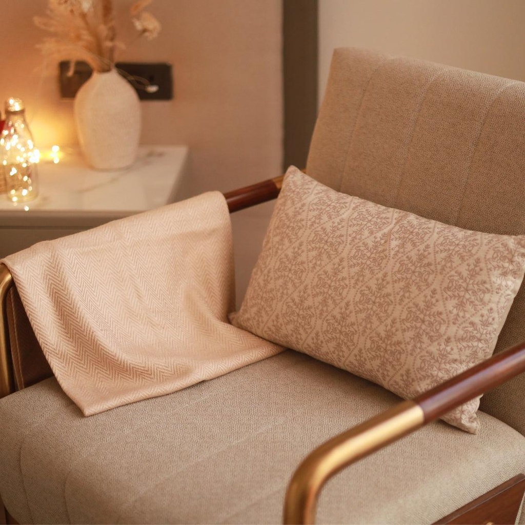 Herringbone Clay Woven Throw with Euro Shams