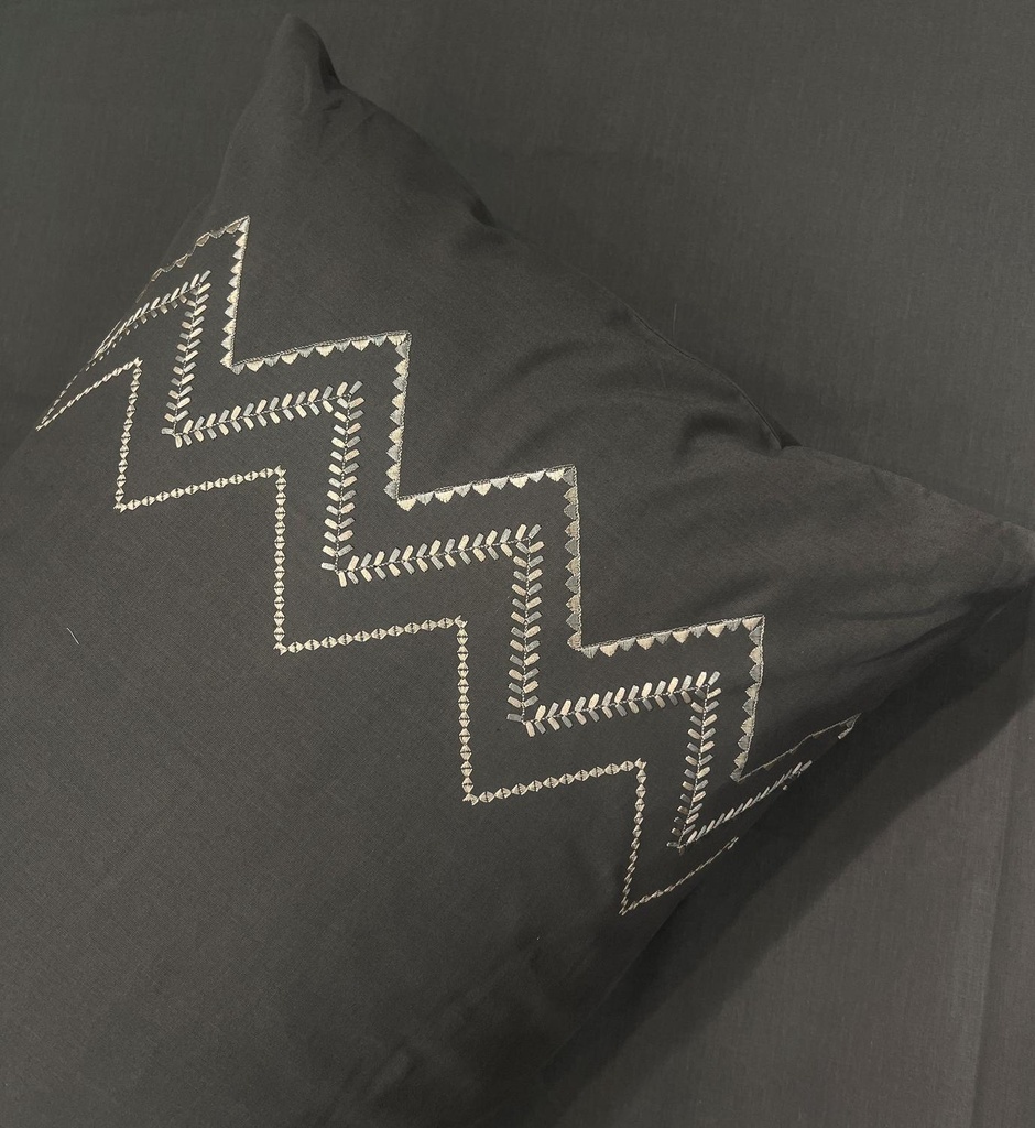 Chevron Dark Grey Cotton Bedsheet set