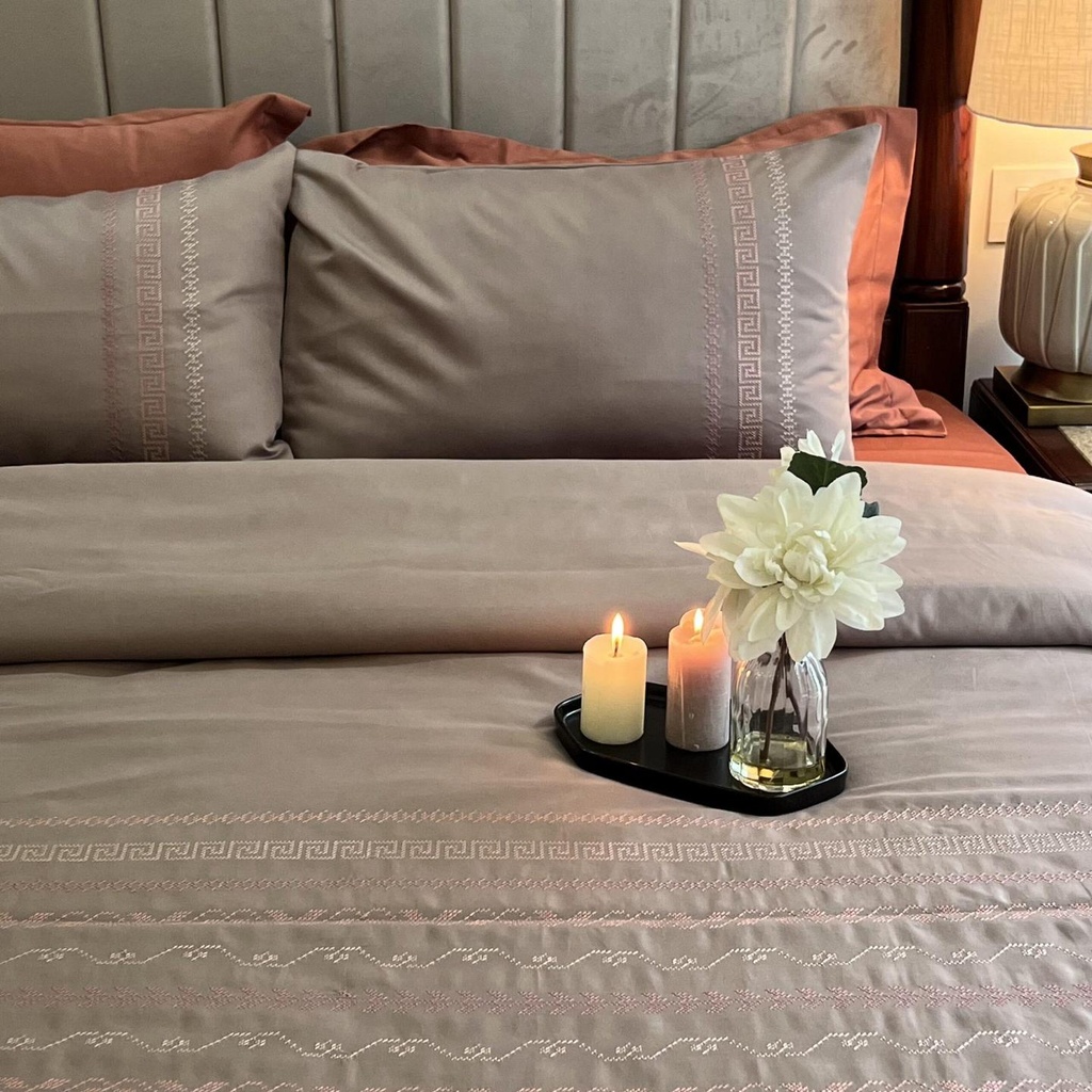 [SA#DU/SET-LUCAS-TAUPE] Lucas Taupe Syona Duvet Cover Set (Taupe)
