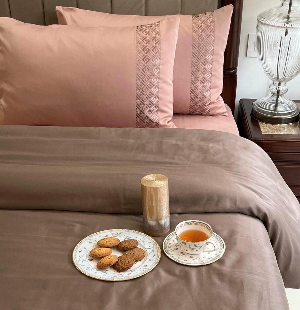 Squarish Rose Taupe Dreams Duvet Cover Set