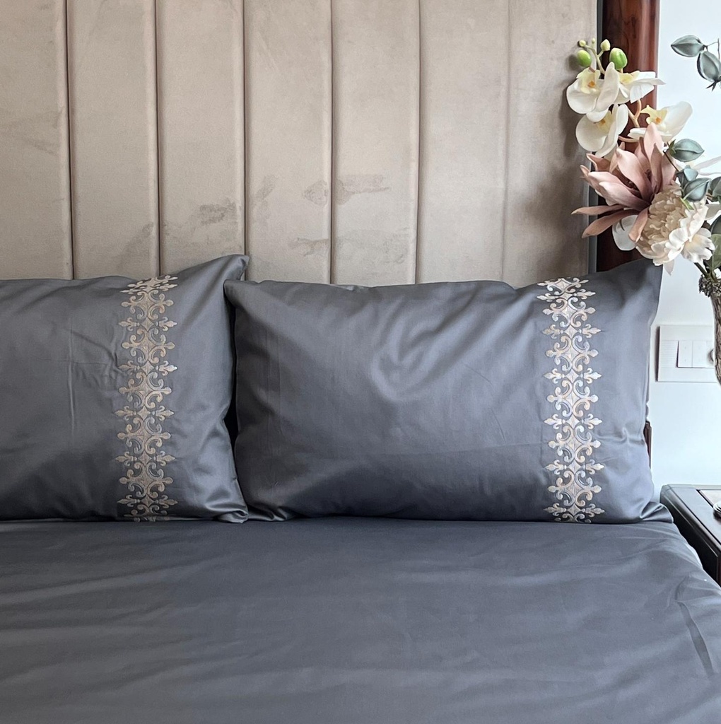 600TC Cotton Crown Titanium Grey Beyond Bedsheet Set
