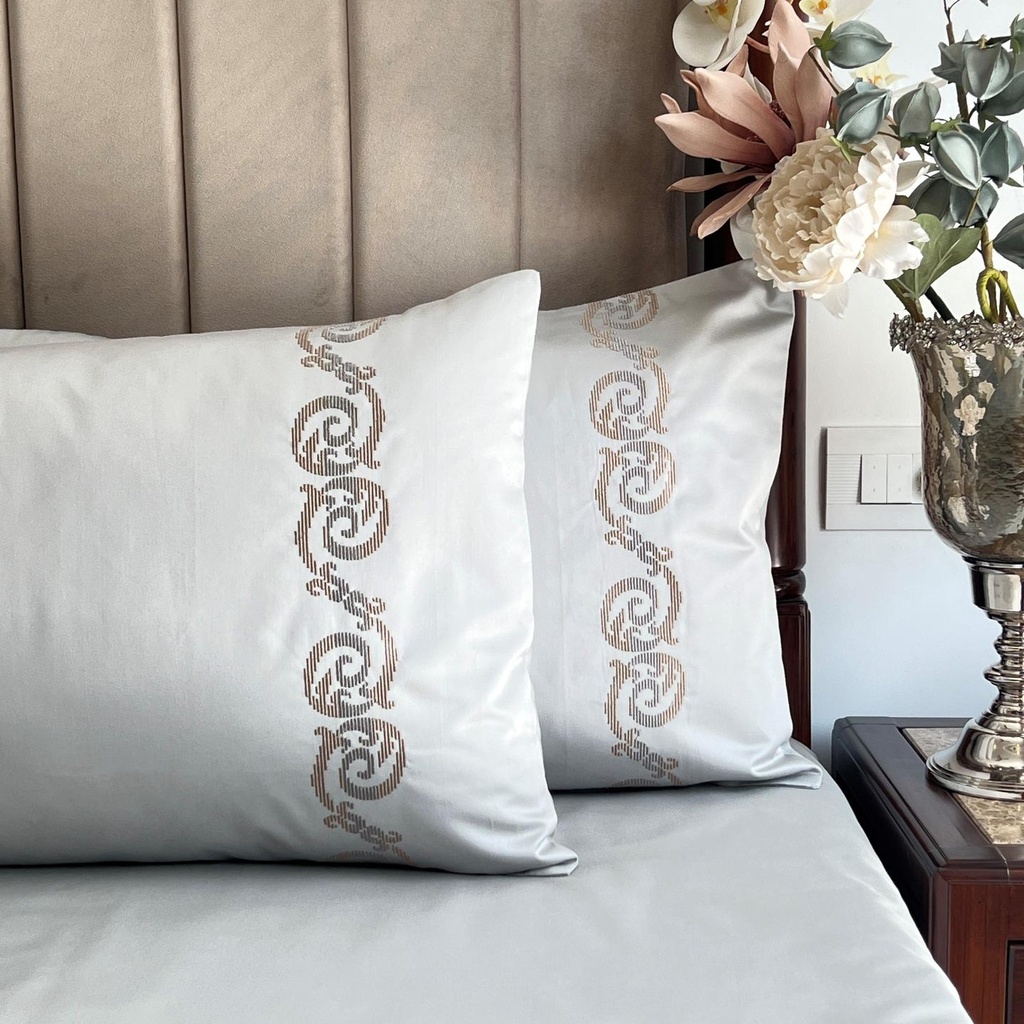 600TC Cotton Diana Pearl Grey Beyond Bedsheet Set