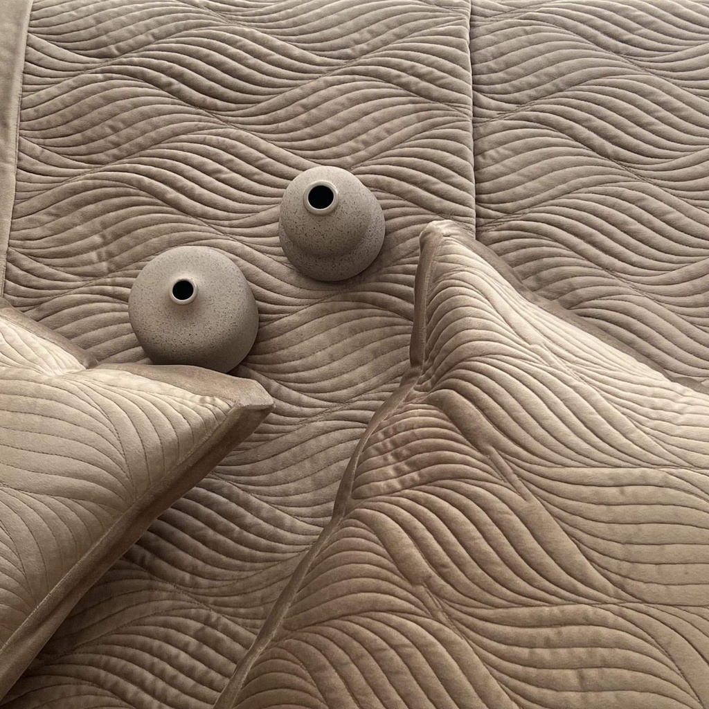 Ridge Champagne Gold Velvet Bedspread