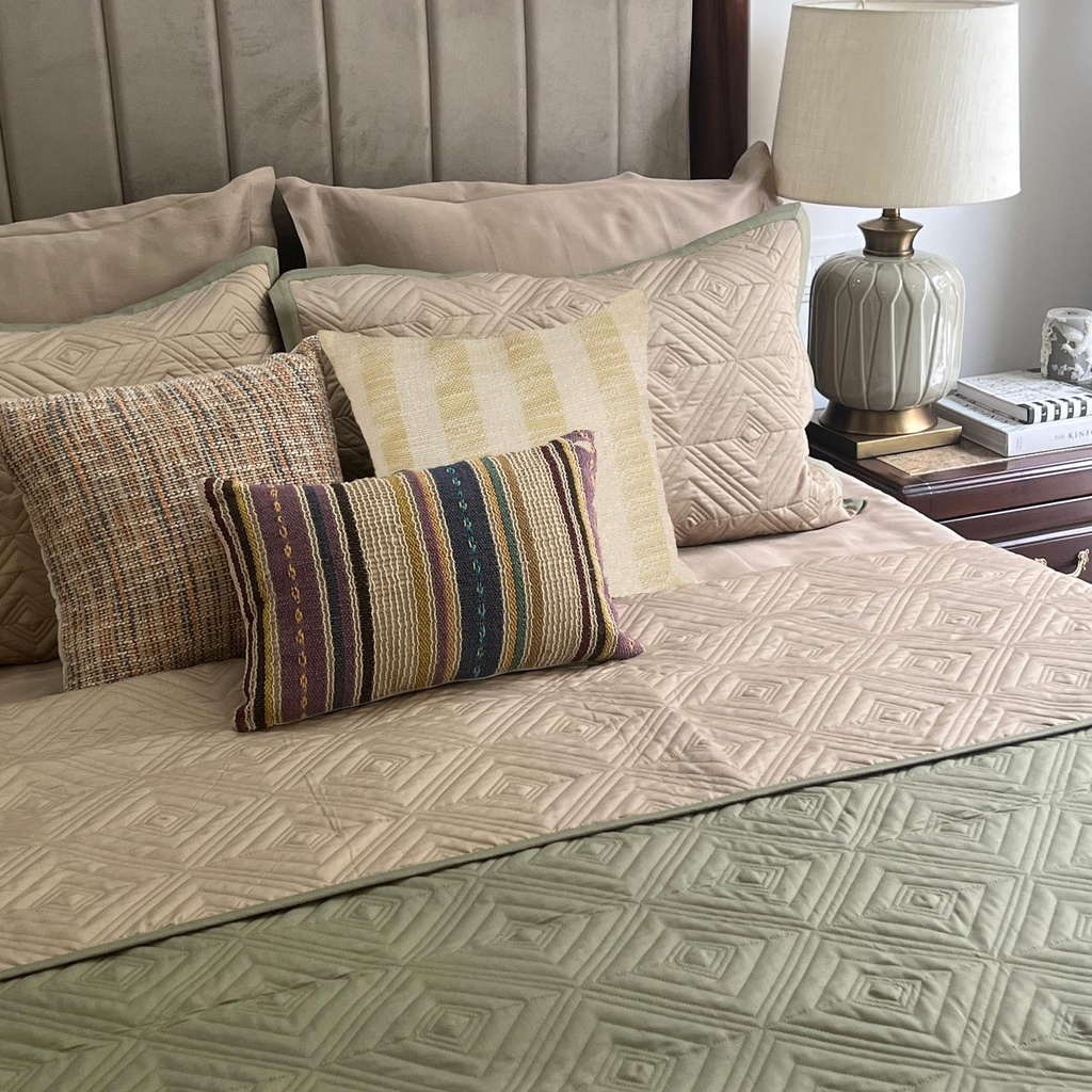Ripple Forest Green And Sand Cotton Rich Trousseau Set (10 PC Set)