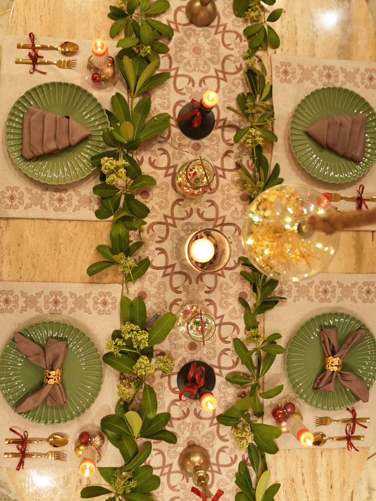 Geo Beige Table Linen Set (13 PC Set)