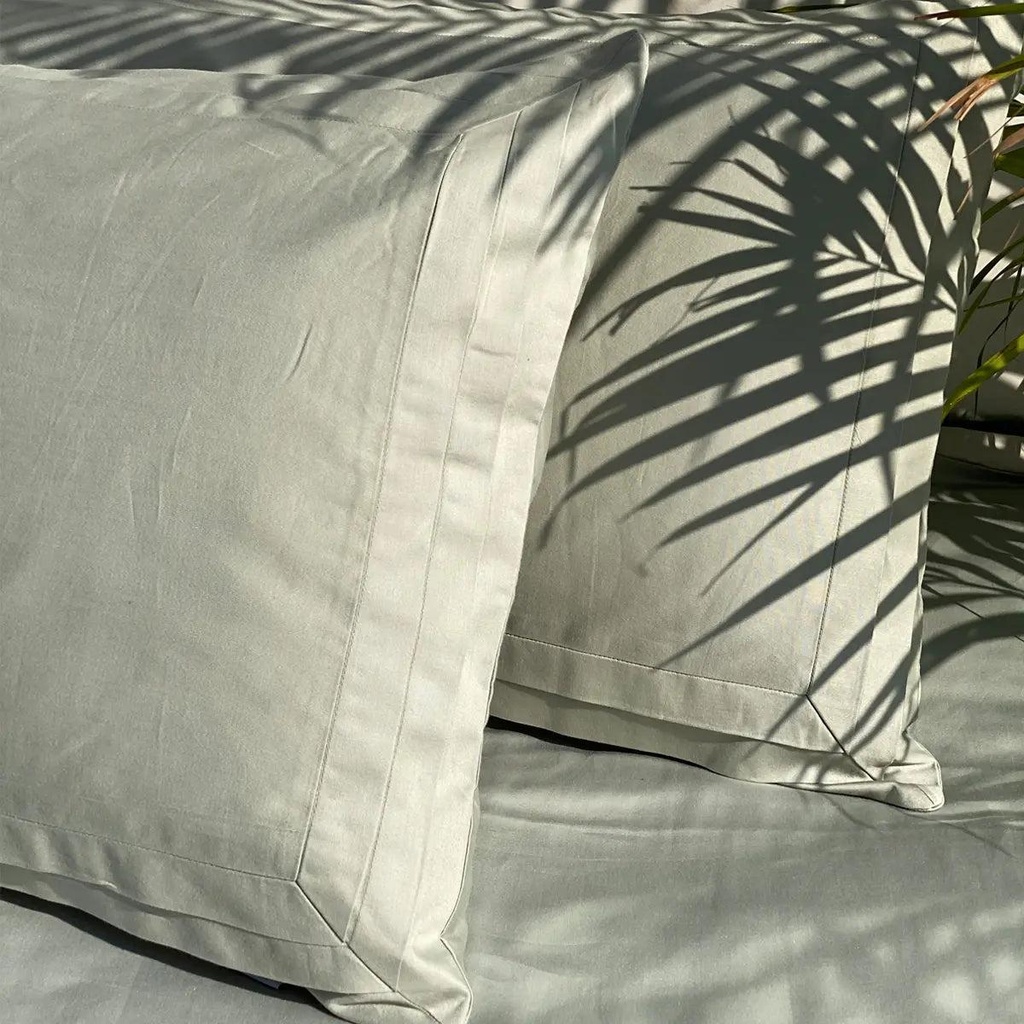 Tri-pleat Sage Green Bedsheet Set