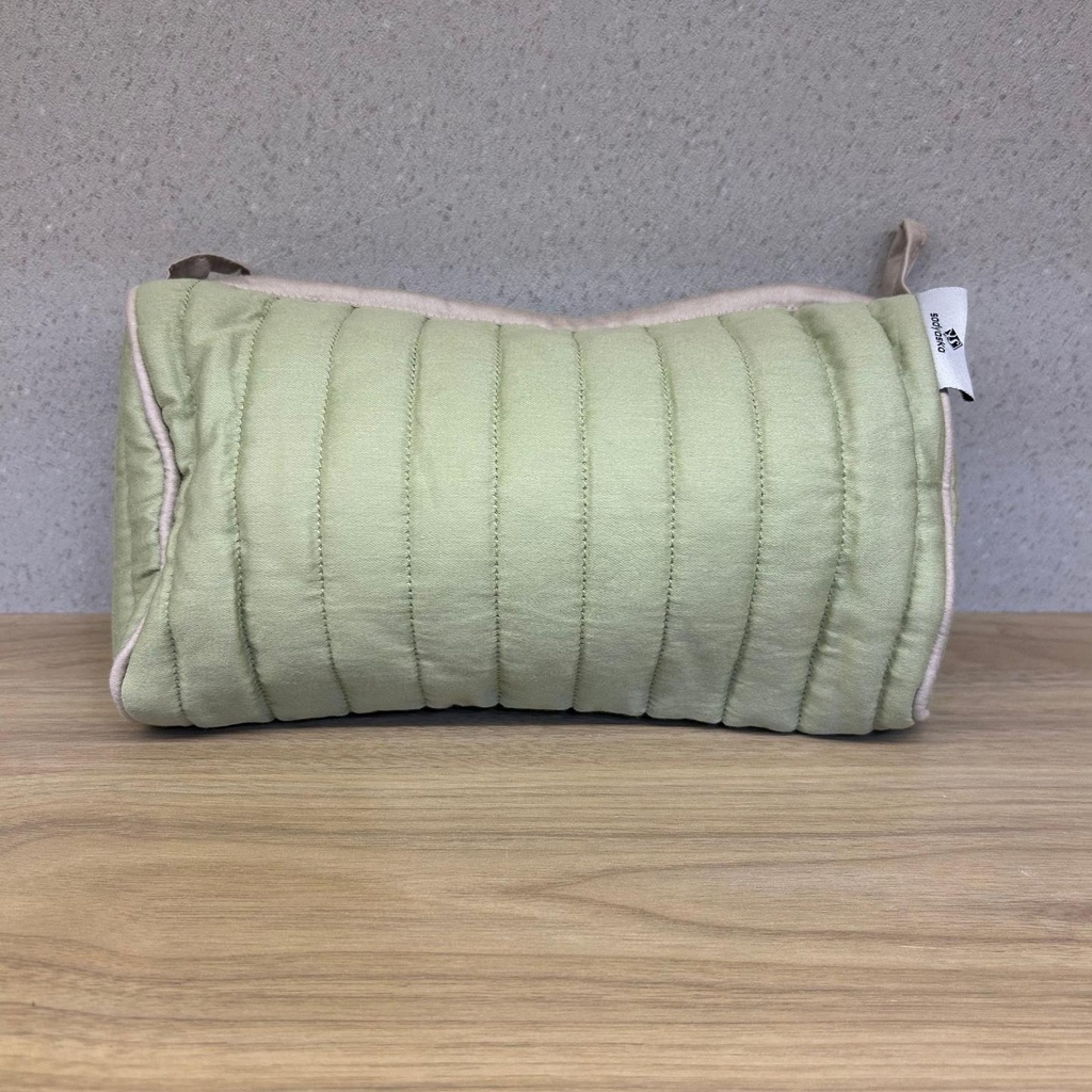 [SA#P021-02 M] Sage Green Medium Size Wedding Jewelry Pouch Cosmetic Make Up Case Handmade Quilt Multifunction Storage