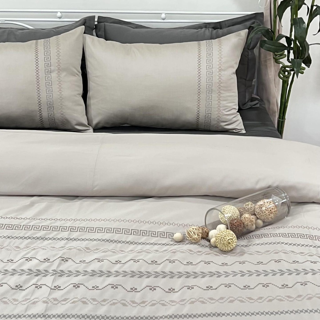 [SA#DU/SET-LUCAS-BEIGE] Lucas Beige Syona Duvet Cover Set (Beige)