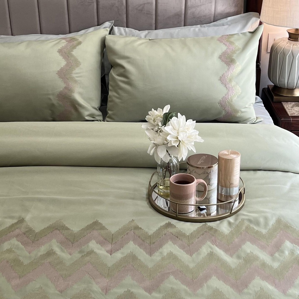 Crest Lime Green Syona Duvet Cover Set