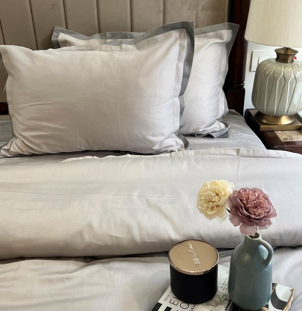 Pearl Grey and Slate Duplex Duvet Cover