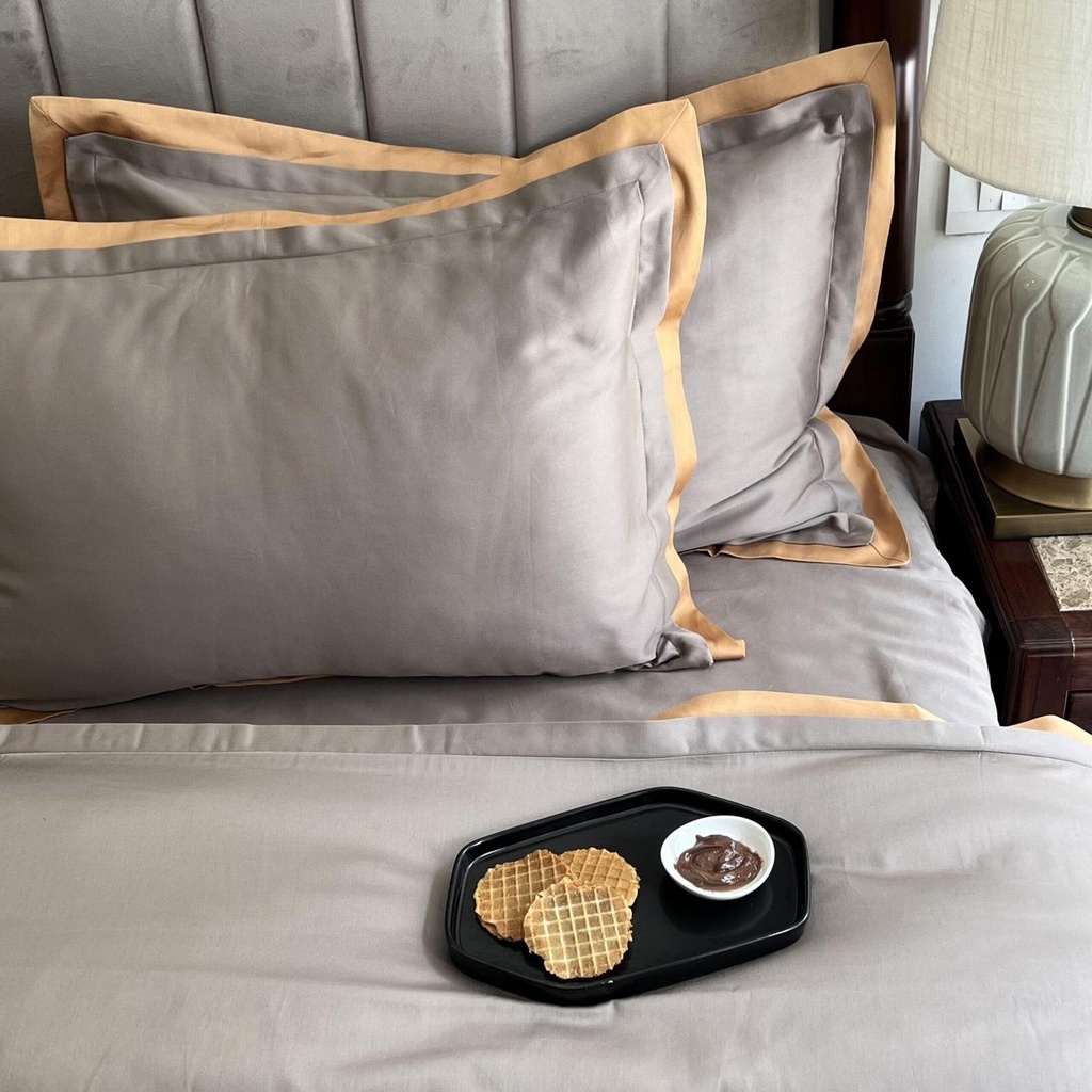 [SA#DU2F-MOHM-2] Mocha and Honey Mustard Duplex Duvet Cover (Honey Mustard)