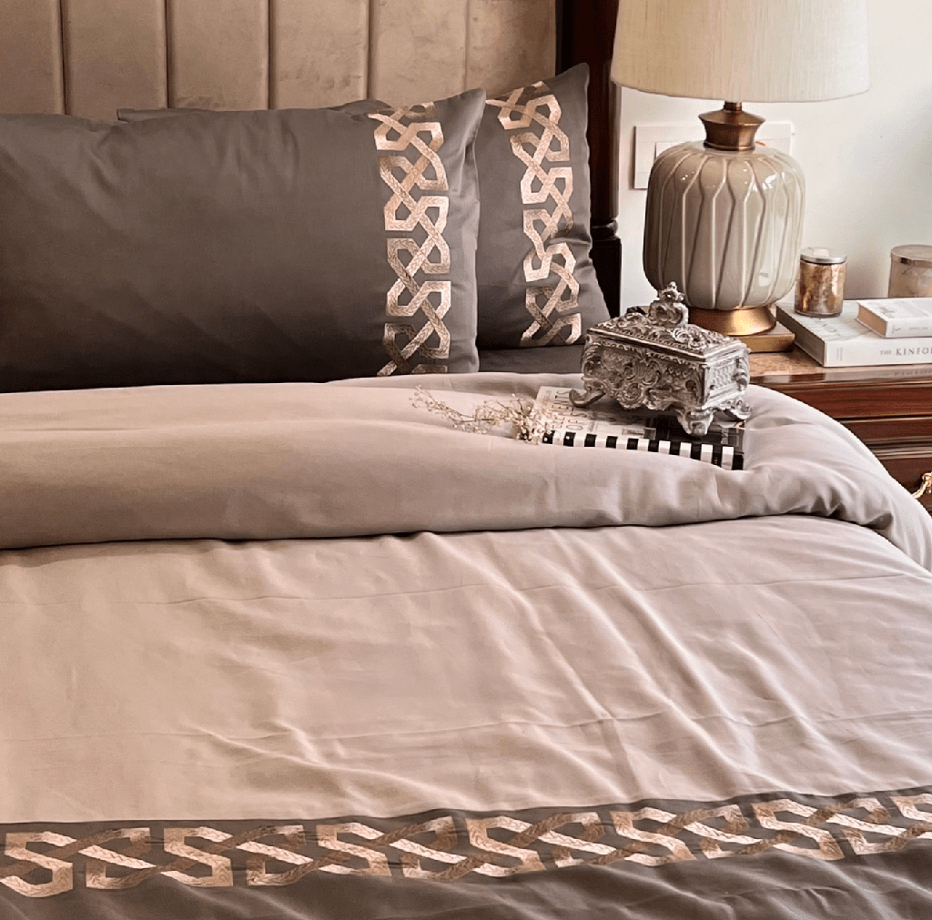 Alley Elephant Grey Silver Dreams Duvet Cover