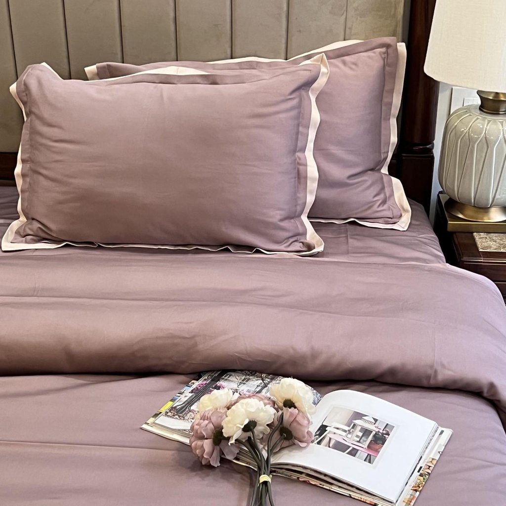 [SA#DU/SET2F-ORBU] Old Rose and Buff Duplex Duvet Cover Set (Old Rose)
