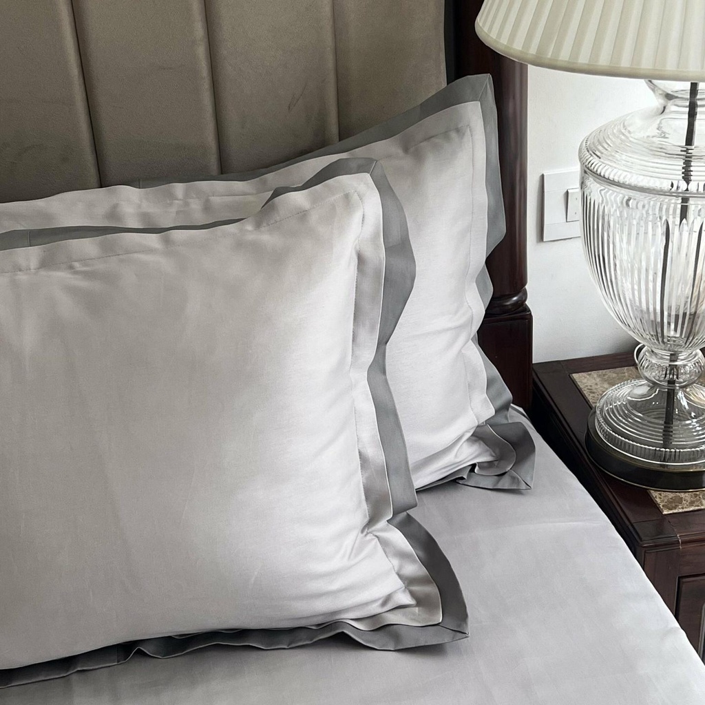 Pearl Grey Slate Duplex Pillow Covers (Set of 2)