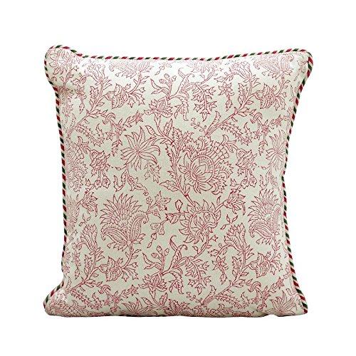 Sadyaska Hand Block Home Decore Print Throw Pillow Case Cushion Cover, 16"x16"