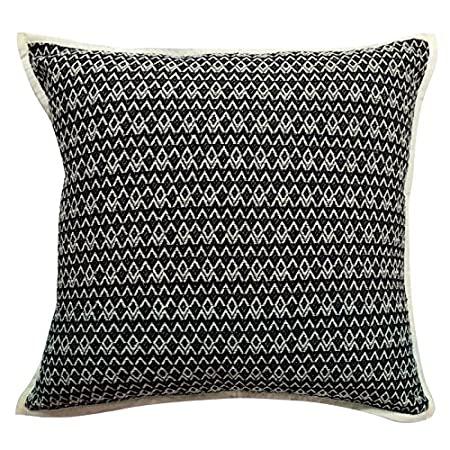 Sadyaska Powerloom Reversible Cushion Cover Jacquard Sofa Chair Decorative Woven Zipper Cushion Case 16x16