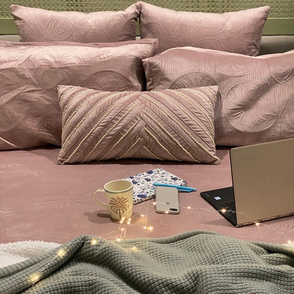 Marina Onion Pink Velvet Bedspread