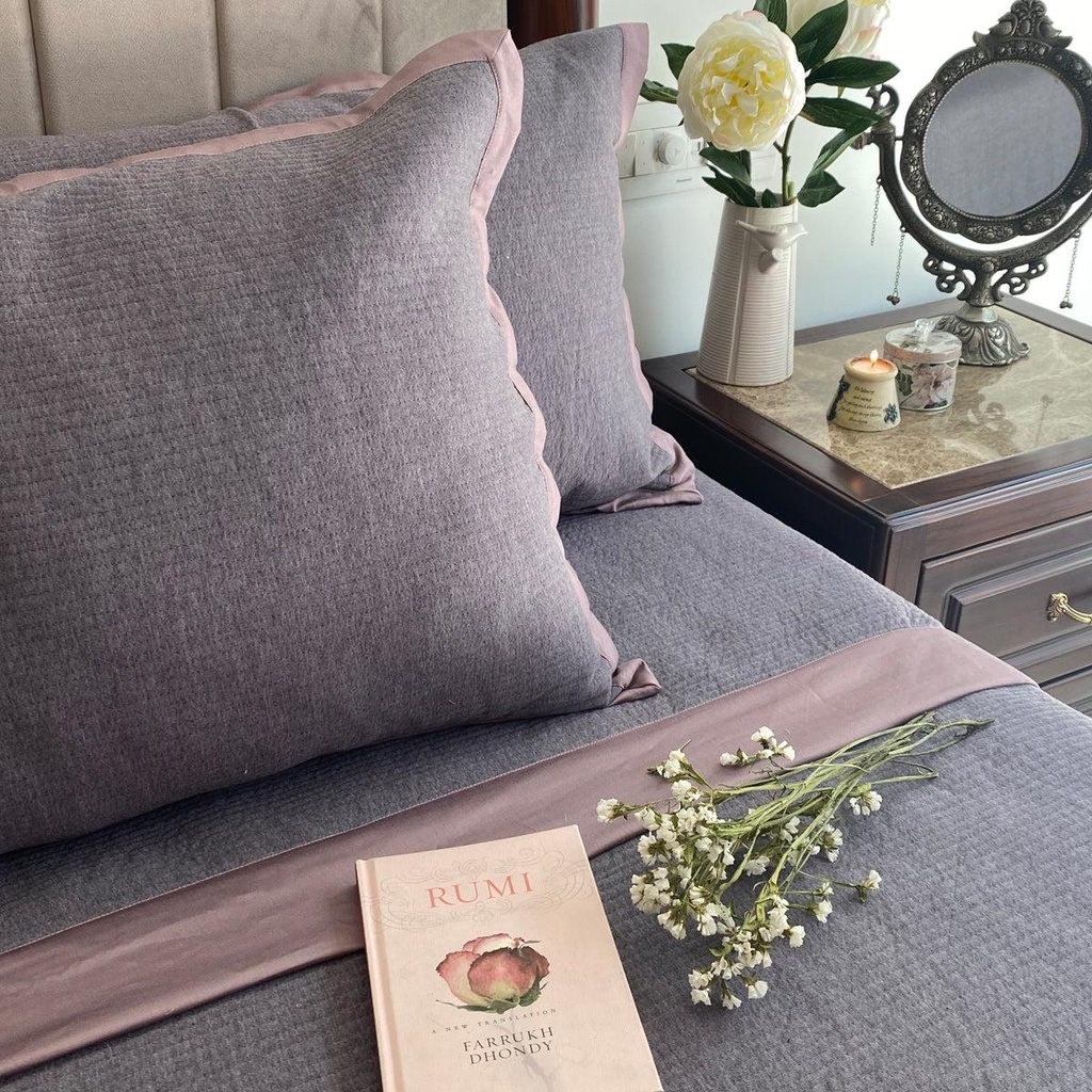 Streak Steel Grey Reversible Bed Cover