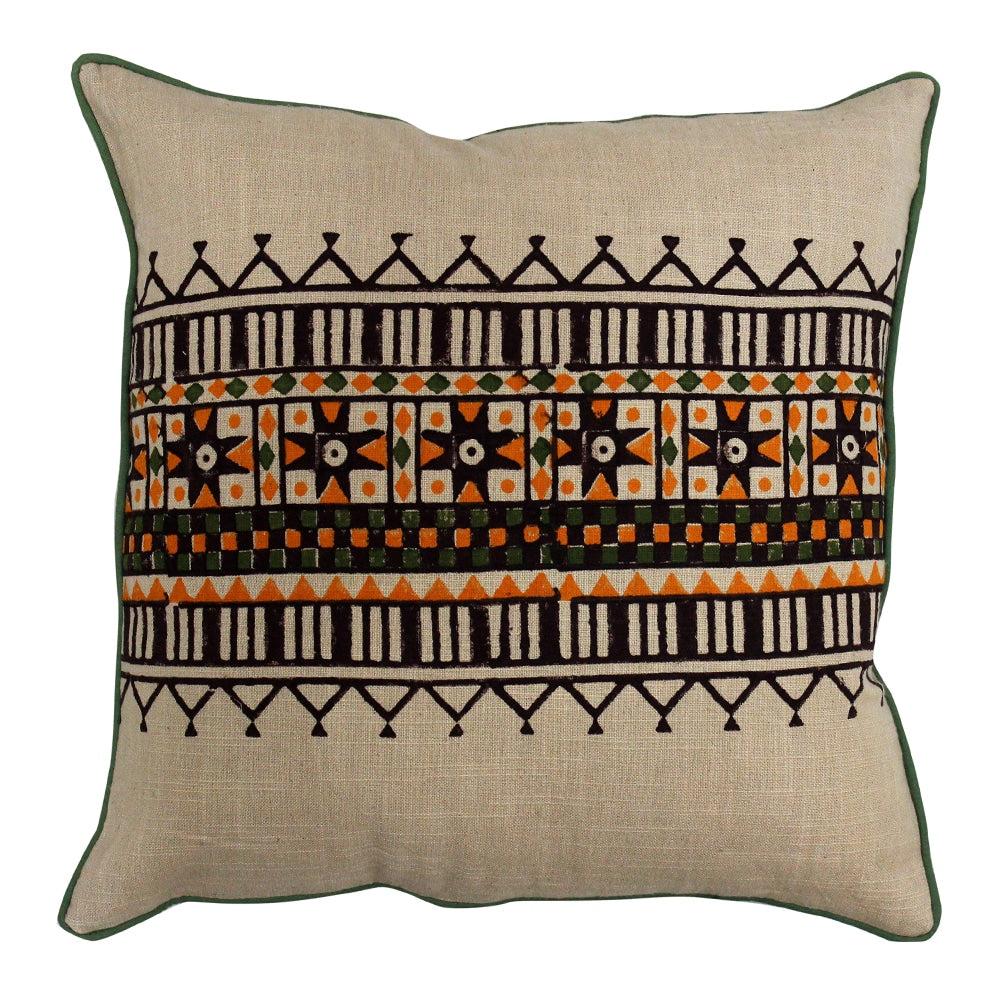 Printed Designer Cotton Cushion Covers Ivory Color 1 Piece (16" X 16")…