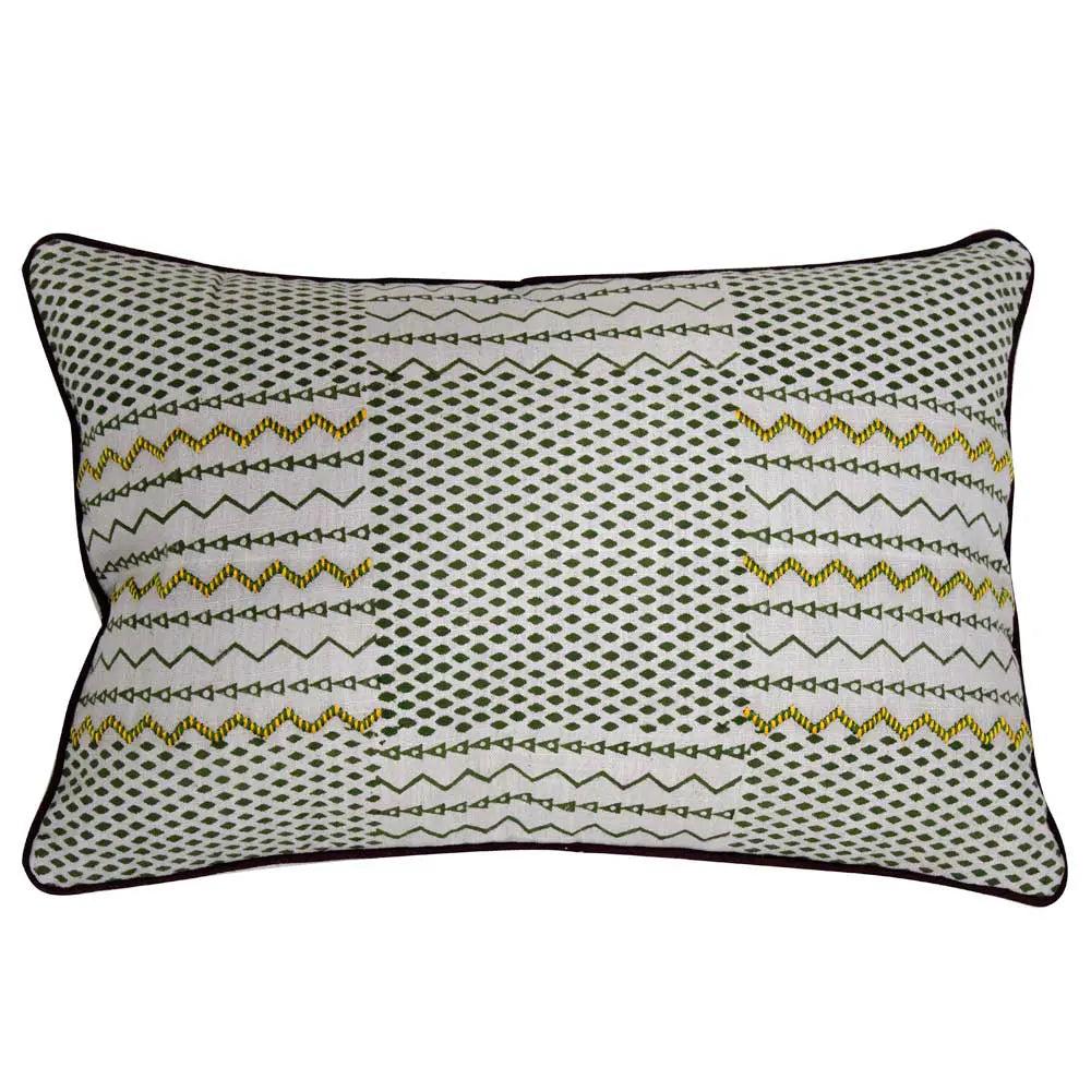 Embroidered Handmade Cotton Single Cushion Cover Ivory Color 1 Piece (16" X 16")…