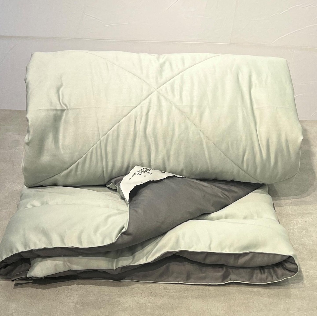 Sage Green and Dark Grey 1000TC Cotton Rich Reversible Downfill Quilt