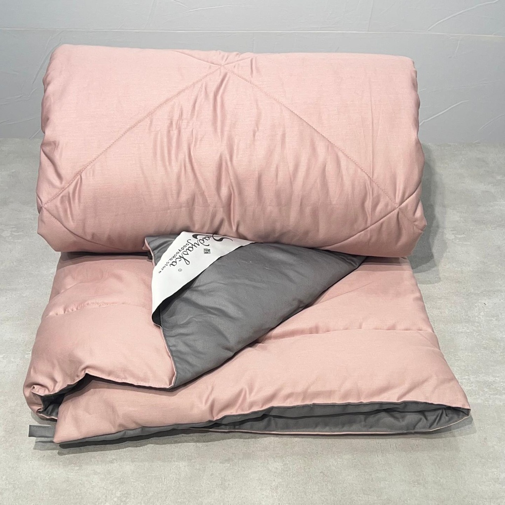 Old Rose and Dark Grey 1000TC Cotton Rich Reversible Downfill Quilt
