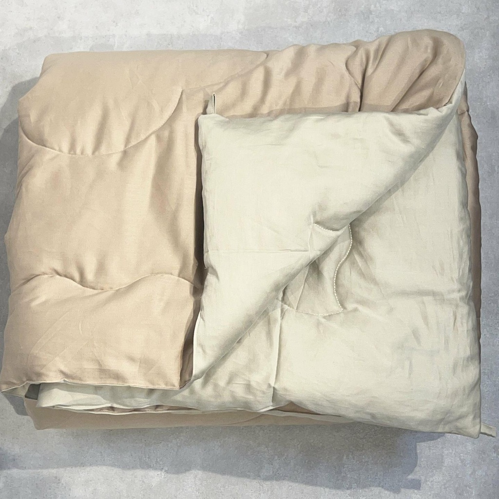 Sand and Beige 300TC Cotton Reversible Downfill Quilt